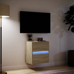 Berkfield Durable Tv Wall Cabinet With Led Lights Sonoma Oak 41X31X45 Cm - thumbnail 5