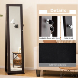 Costway 3-In-1 Jewelry Cabinet Full-Length Mirrored Jewelry Armoire Storage Organizer - thumbnail 7