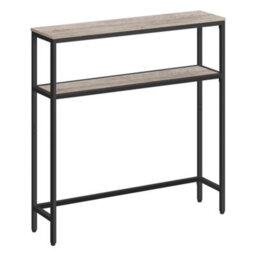 LEDREM Console Table For Hallway, 2-Tier Slim Sofa Table, 20 X 80 X 80 Cm, Hallway Table, Heather Greige And Ink Black - thumbnail 3