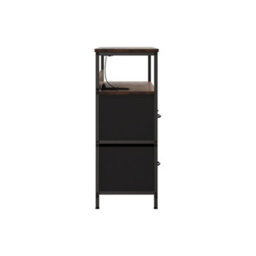 Living And Home 5-Drawer Black Metal Frame Chest Of Drawers Storage Cabinet With Power Strip - thumbnail 3