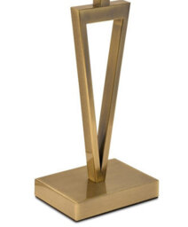 Lighting Supermarket V Design Antique Brass Slimline Table Lamp With Grey Linen Shade - thumbnail 4