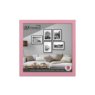 "AK Frames Sleek 11X11"" Pastel Pink Thin Modern Picture Frame - Slim And Design For Posters, Prints And Photos - Elegant Wall Frame Decor" - image 1