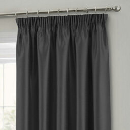 Intimates Faux Silk Pencil Pleat Curtains - Black