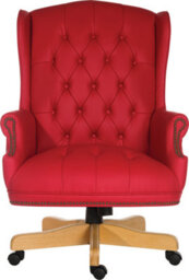 Teknik Chairman Super Large Executive Chair In Bonded Red Leather With Button Back Detailing - thumbnail 2