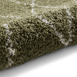 Green Geometric Shaggy Rug, Stain-Resistant 45mm Thick Modern Rug For Bedroom, Living Room, & Dining Room-60Cm X 230Cm (Runner) - thumbnail 8