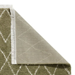 Green Geometric Shaggy Rug, Stain-Resistant 45mm Thick Modern Rug For Bedroom, Living Room, & Dining Room-60Cm X 230Cm (Runner) - thumbnail 3