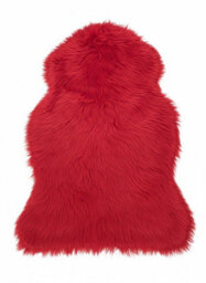 Homespace Direct Ltd Homespace Direct Luxury Faux Rabbit Fur Rug With Suede Backing Area Rug Plush Soft Accent Rug Red 60X90Cm - thumbnail 1