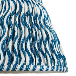 Luminosa Lighting Luminosa Myrtle Marlin Blue Table Lamp With Marlin Blue Fabric Ripple Shade 25Cm B22 - thumbnail 6