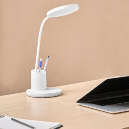 Wyld And Coco Lumalux Office Desk Lamp White, Adjustable Arm, Stepless Dimmer, Integrated Led, Built-In Pen Holder - thumbnail 2