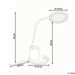 Wyld And Coco Lumalux Office Desk Lamp White, Adjustable Arm, Stepless Dimmer, Integrated Led, Built-In Pen Holder - thumbnail 3