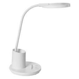 Wyld And Coco Lumalux Office Desk Lamp White, Adjustable Arm, Stepless Dimmer, Integrated Led, Built-In Pen Holder - thumbnail 6