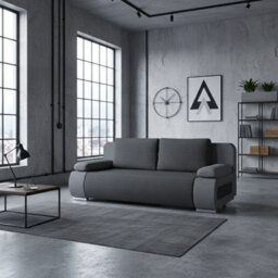Emma Upholstered Sofa Bed With Storage With Sleeping Function Comfortable And Stylish For The Living Room Grey And Light Grey - thumbnail 1