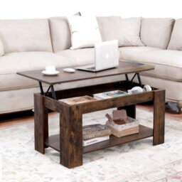Rafaelo Mobilia Industrial Brown Lift Top Coffee Table With Hidden Storage - thumbnail 1