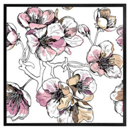 "Andrew Lee Flower Illustration (Picutre Frame) / 20X20"" / Brown" - thumbnail 3