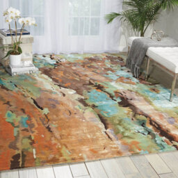 Viscose , Wool Abstract , Optical/ (3D) Handmade , Luxurious , Modern , Wool Rug For Living Room, Bedroom - 114Cm X 175Cm - thumbnail 2