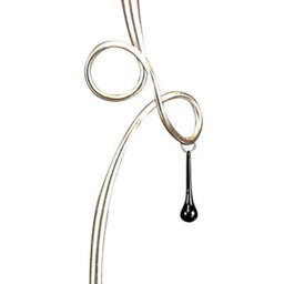 Luminosa Lighting Luminosa Paola Floor Lamp 1 Light E27, Silver Painted With Black Shade & Black Glass Droplets - thumbnail 5