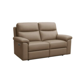 Aspire Marlowe Real Leather Power Recliner Two Seater Sofa With Usb Charging, Taupe - thumbnail 3