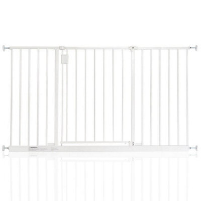 Safetots Extra Wide Hallway Gate, 128Cm - 134Cm, White, Pressure Fit Baby Gate For Hallways And Wide Spaces