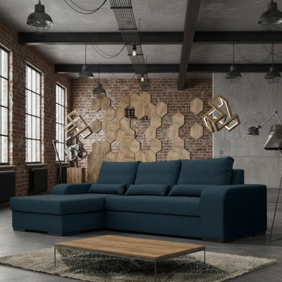 Virago Corner Sofa Bed For Living Room Foam Seat Wavy Springs Wood Legs With Storage Cushions 285X165X90 Graphite Left - image 1