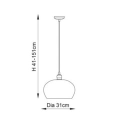 Luminosa Lighting Luminosa Livorno Dome Pendant Ceiling Light Bright Nickel Plate, Clear Hammered Glass - thumbnail 8