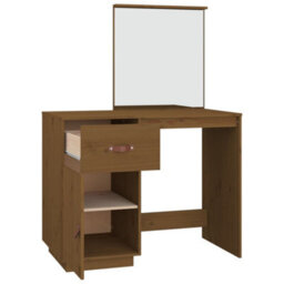 Berkfield Dressing Table Honey Brown 95X50X134 Cm Solid Wood Pine - thumbnail 8