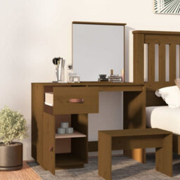 Berkfield Dressing Table Honey Brown 95X50X134 Cm Solid Wood Pine - thumbnail 3