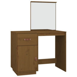 Berkfield Dressing Table Honey Brown 95X50X134 Cm Solid Wood Pine - thumbnail 2