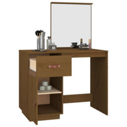 Berkfield Dressing Table Honey Brown 95X50X134 Cm Solid Wood Pine - thumbnail 5