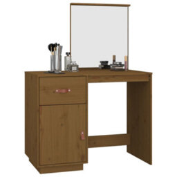 Berkfield Dressing Table Honey Brown 95X50X134 Cm Solid Wood Pine - thumbnail 4
