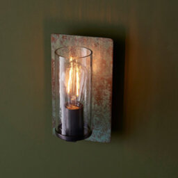 Luminosa Lighting Luminosa Palermo Wall Lamp Verdigris Bronze Plate, Clear Glass - thumbnail 4