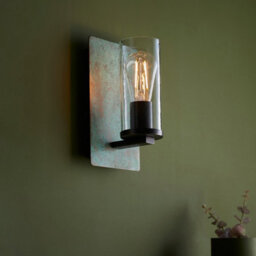 Luminosa Lighting Luminosa Palermo Wall Lamp Verdigris Bronze Plate, Clear Glass - thumbnail 2