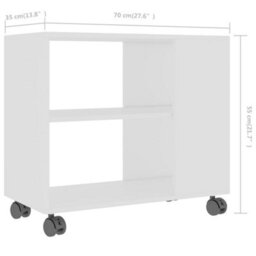 Berkfield Side Table White 70X35X55 Cm Engineered Wood - thumbnail 6