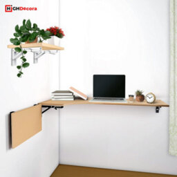Highdecora Folding Shelf Brackets, 2 Pcs Heavy Duty Foldable Shelf Brackets Metal Wall Mounted Foldable (White, 10 Inch) - thumbnail 5