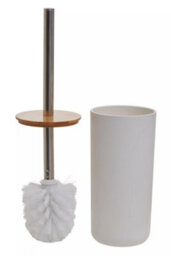 Orsina White Toilet Brush Holder, Bathroom Cleaning Set With Bristles & Natural Grip, Sustainable Brush Holder - thumbnail 2