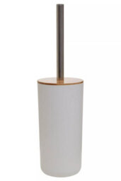 Orsina White Toilet Brush Holder, Bathroom Cleaning Set With Bristles & Natural Grip, Sustainable Brush Holder