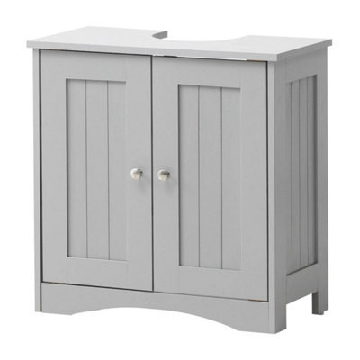 Bathroom Under Sink Cabinet Basin Storage Cupboard Vanity Unit - Grey - image 1