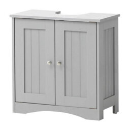 Bathroom Under Sink Cabinet Basin Storage Cupboard Vanity Unit - Grey - thumbnail 1