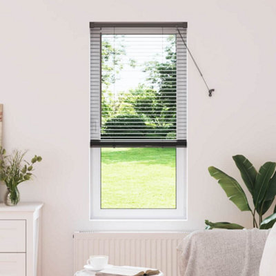 Walplus Window Blind With Curtains Manual Black Aluminium - image 1