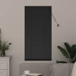 Walplus Window Blind With Curtains Manual Black Aluminium - thumbnail 3