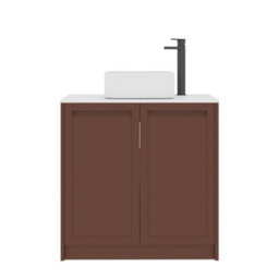 Royal Bathrooms Royal Bathroom Elmore 800mm Terracotta Clay Freestanding Bathroom Vanity Unit 2 Door Plain White Worktop With Elena Basin - thumbnail 7