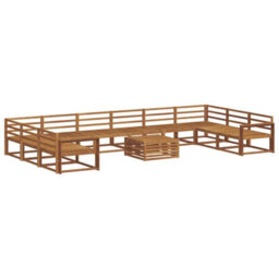 Walplus Outdoor Sofa Set 11 Pcs Natural Solid Acacia Wood - thumbnail 2