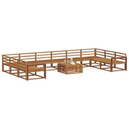 Walplus Outdoor Sofa Set 11 Pcs Natural Solid Acacia Wood - thumbnail 3
