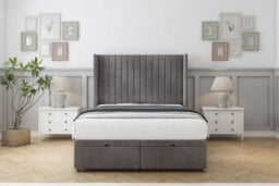 "Comfort Chester Slate Naples Ottoman Bed With Mattress With 54"" Wingback Headboard 3' Single" - thumbnail 1