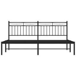 Berkfield Metal Bed Frame With Headboard Black 180X200 Cm - thumbnail 5