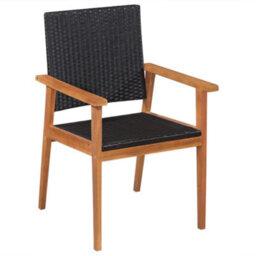 Berkfield 5 Piece Outdoor Dining Set Poly Rattan Black And Brown - thumbnail 4