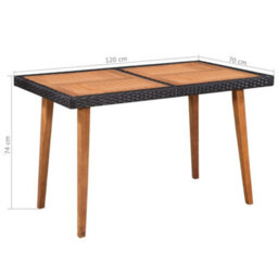 Berkfield 5 Piece Outdoor Dining Set Poly Rattan Black And Brown - thumbnail 6