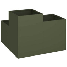 Berkfield Garden Planter Olive Green 80 X 80 X 60 Cm Steel - thumbnail 5