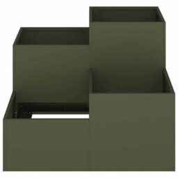 Berkfield Garden Planter Olive Green 80 X 80 X 60 Cm Steel - thumbnail 6