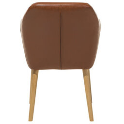 Beliani Dining Chair Yorkville Faux Leather Golden Brown - thumbnail 5