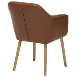 Beliani Dining Chair Yorkville Faux Leather Golden Brown - thumbnail 6